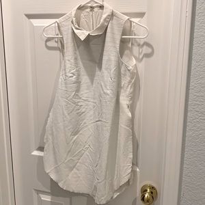 BCBG Faux Leather Blouse